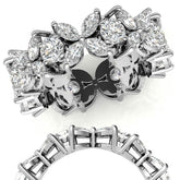 Round Brilliant and Marquise Moissanite Eternity Ring