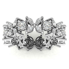 Round and Marquise Moissanite Eternity Ring