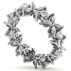 Round and Marquise Moissanite Eternity Ring