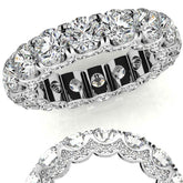 Round Pave Style U-Prong Moissanite Eternity Band