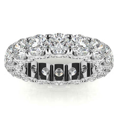 Round Pave Style U-Prong Moissanite Eternity Band