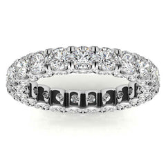 Round Pave Style U-Prong Moissanite Eternity Band