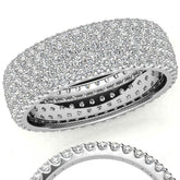 Round Brilliant Moissanite Pave Eternity Ring