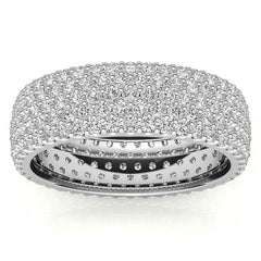 Round Brilliant Moissanite Pave Eternity Ring