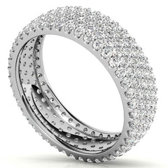 Round Brilliant Moissanite Pave Eternity Ring
