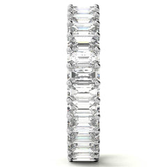 4x2mm Emerald Moissanite Eternity Ring