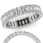 4x2mm Emerald Moissanite Eternity Ring