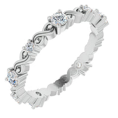 2.5mm Infinity Inspired Round Brilliant Moissanite Eternity Ring