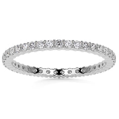 Round Brilliant Shared Prong Moissanite Eternity Ring 0.5ct - 0.6ct