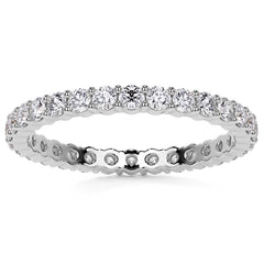 Round Brilliant Shared Prong Moissanite Eternity Ring 0.7ct - 0.9ct