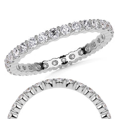 Round Brilliant Shared Prong Moissanite Eternity Ring 0.7ct - 0.9ct
