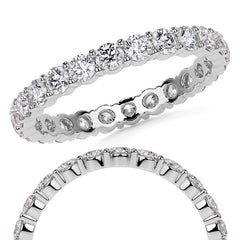 Round Brilliant Shared Prong Moissanite Eternity Ring 1.3ct - 1.5ct