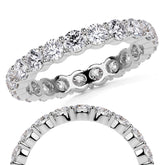 Round Brilliant Shared Prong Moissanite Eternity Ring 1.8ct - 2.1ct
