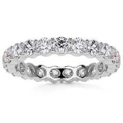 Round Brilliant Shared Prong Moissanite Eternity Ring 1.8ct - 2.1ct