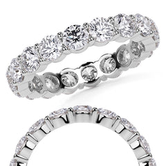 Round Brilliant Shared Prong Moissanite Eternity Ring 2.2ct - 2.8ct