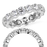 Round Brilliant Shared Prong Moissanite Eternity Ring 3.5ct - 4.2ct