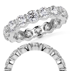 Round Brilliant Shared Prong Moissanite Eternity Ring 3.5ct - 4.2ct
