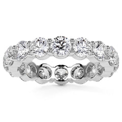 Round Brilliant Shared Prong Moissanite Eternity Ring 3.5ct - 4.2ct