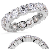 Round Brilliant Shared Prong Moissanite Eternity Ring 4.6ct - 5.2ct