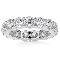 Round Brilliant Shared Prong Moissanite Eternity Ring 4.6ct - 5.2ct