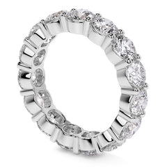 Round Brilliant Shared Prong Moissanite Eternity Ring 4.6ct - 5.2ct