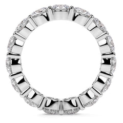 Round Brilliant Shared Prong Moissanite Eternity Ring 4.6ct - 5.2ct
