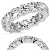 Round Brilliant Shared Prong Moissanite Eternity Ring 6.5 - 7.5ct