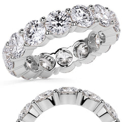 Round Brilliant Shared Prong Moissanite Eternity Ring 6.5 - 7.5ct