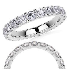 Round Brilliant U-Prong Moissanite Eternity Ring 1.9ct - 2.2ct