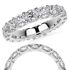 Round Brilliant U-Prong Moissanite Eternity Ring 3.5ct - 4.2ct