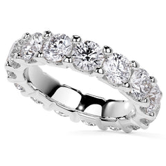 Round Brilliant U-Prong Moissanite Eternity Ring 4.6ct - 5.2ct