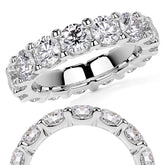 Round Brilliant U-Prong Moissanite Eternity Ring 4.6ct - 5.2ct