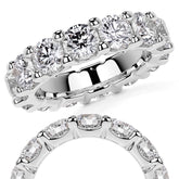 Round Brilliant U-Prong Moissanite Eternity Ring 6.5ct - 7.5ct