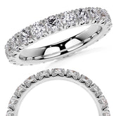 Round Brilliant French V-Split Prong Moissanite Eternity Ring 1.9ct - 2.2ct