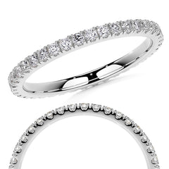 Round Brilliant Split Prong Moissanite Eternity Ring 0.5ct - 0.6ct