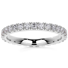 Round Brilliant Split Prong Moissanite Eternity Ring 0.8ct - 0.9ct