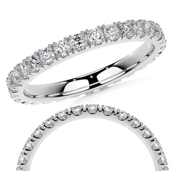 Round Brilliant Split Prong Moissanite Eternity Ring 0.8ct - 0.9ct