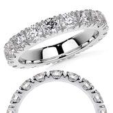Round Brilliant Split Prong Moissanite Eternity Ring 2.4ct - 2.7ct