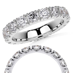 Round Brilliant Split Prong Moissanite Eternity Ring 2.4ct - 2.7ct