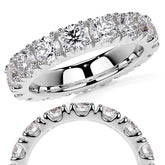 Round Brilliant Split Prong Moissanite Eternity Ring 3.5ct - 4.2ct