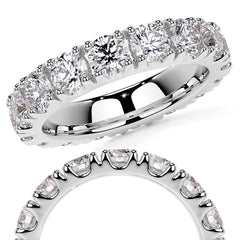 Round Brilliant Split Prong Moissanite Eternity Ring 3.5ct - 4.2ct