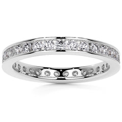 Round Brilliant Channel Setting Moissanite Eternity Ring 0.8ct - 0.9ct