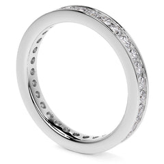 Round Brilliant Channel Setting Moissanite Eternity Ring 0.8ct - 0.9ct