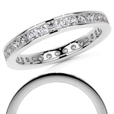 Round Brilliant Channel Setting Moissanite Eternity Ring 0.8ct - 0.9ct