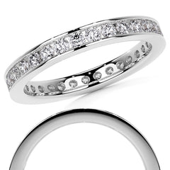 Round Brilliant Channel Setting Moissanite Eternity Ring 0.8ct - 0.9ct