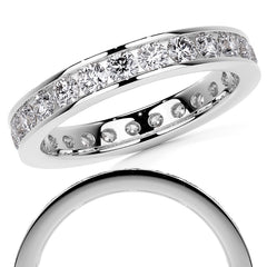 Round Brilliant Channel Setting Moissanite Eternity Ring 1.2ct - 1.4ct