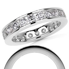 Round Brilliant Channel Setting Moissanite Eternity Ring 1.8ct - 2.1ct