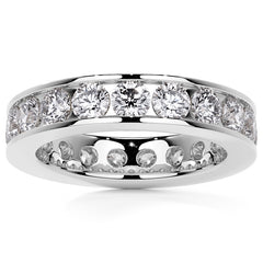 Round Brilliant Channel Setting Moissanite Eternity Ring 2.2ct - 2.5ct