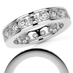 Round Brilliant Channel Setting Moissanite Eternity Ring 2.2ct - 2.5ct
