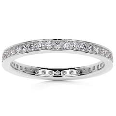 Round Brilliant Channel Bead Setting Moissanite Eternity Ring 0.5ct - 0.6ct